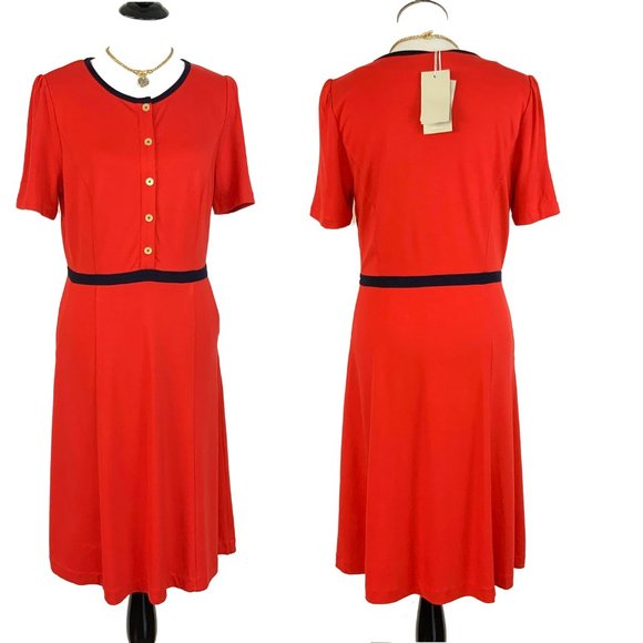 NWT Boden Maria Red Ponte  Knit Dress Career Size 10 - Picture 8 of 16